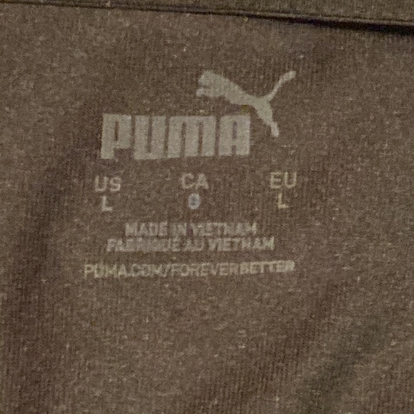 Puma activewear black tee, polyester/nylon white puma logo - Picture 3 of 5